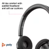 HP Poly Blackwire 3320 USB-A vadu austiņas, birojam/zvanu centram, 130 g, melna