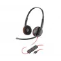 Austiņas Poly Blackwire C3220 USB-C ar pārnēsāšanas maciņu