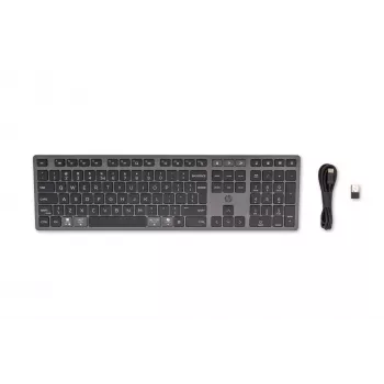 HP 720 Bezvadu vairāku ierīču tastatūra, uzlādējama, pilna izmēra, QWERTY, melna