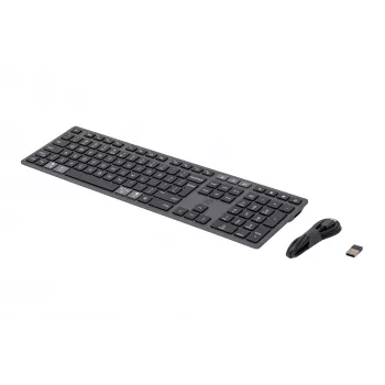 HP 720 Bezvadu vairāku ierīču tastatūra, uzlādējama, pilna izmēra, QWERTY, melna