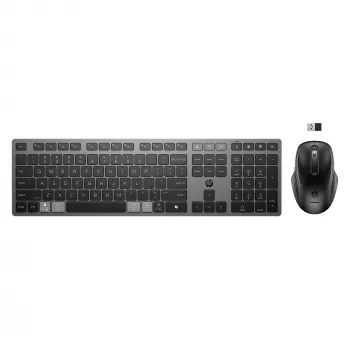 HP 725 Multi-Device Rechargeable Wireless Keyboard and Mouse Combo pilna izmēra bezvadu tastatūra un pele