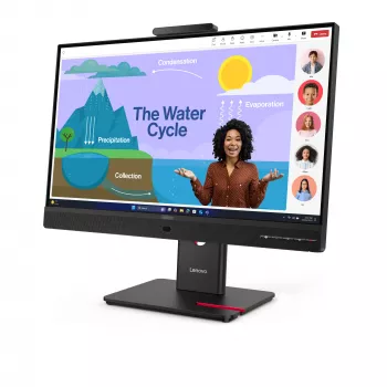 Lenovo ThinkVision T24D-4v monitors, 60.5 cm (23.8 colli), 1920 x 1080 pikseļi, Full HD, LED, 6 ms, Melns