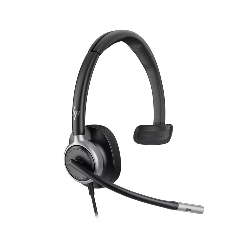 HP Poly Mission 615 Monaural USB Vadu Austiņas, 117.5 g, Melna