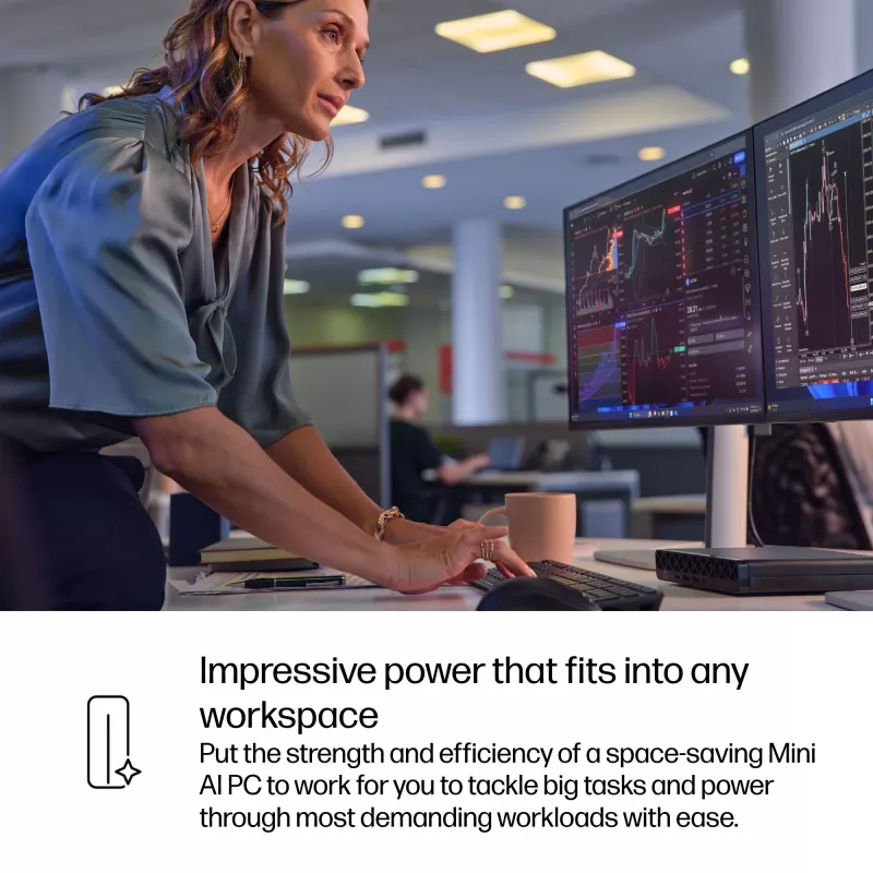 Mini dators HP EliteDesk 8 Mini G1i AI — Intel Core Ultra 7 265T, 16 GB DDR5, 1 TB SSD, Windows 11 Pro, Melns