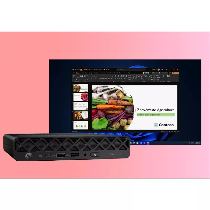 Mini dators HP EliteDesk 8 Mini G1i AI — Intel Core Ultra 7 265T, 16 GB DDR5, 1 TB SSD, Windows 11 Pro, Melns