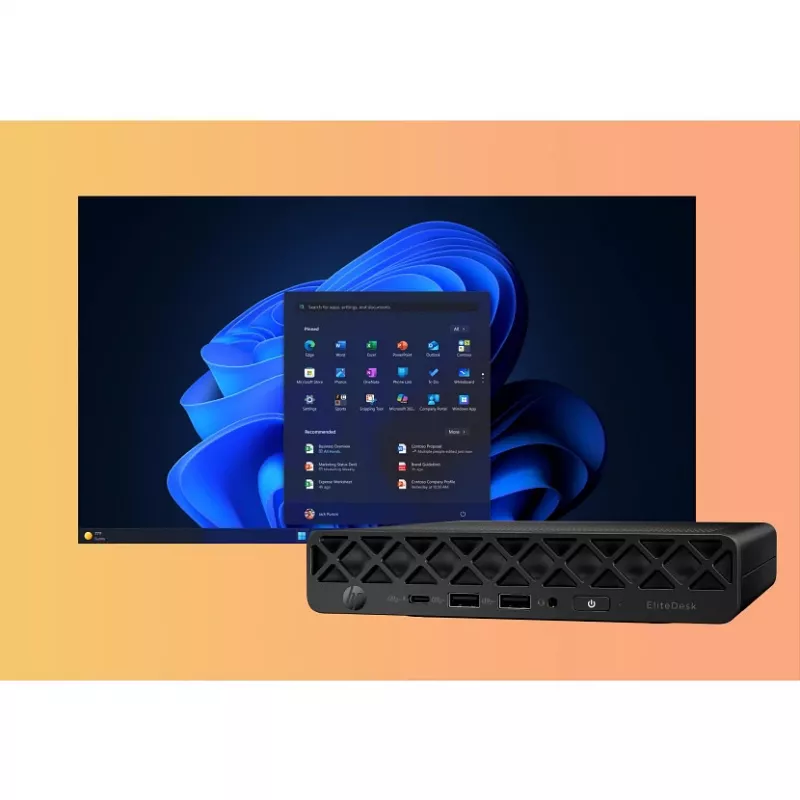 Mini dators HP EliteDesk 8 Mini G1i AI — Intel Core Ultra 7 265T, 16 GB DDR5, 1 TB SSD, Windows 11 Pro, Melns