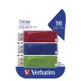 Verbatim Slider USB zibatmiņa 3x16 GB - Zils/Sarkans/Zaļš