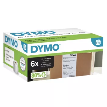 Piegādes etiķetes Dymo LabelWriter īpaši lielas 104×159 mm pašlīmējošas 6 ruļļi, 1320 etiķetes LabelWriter 4XL/5XL