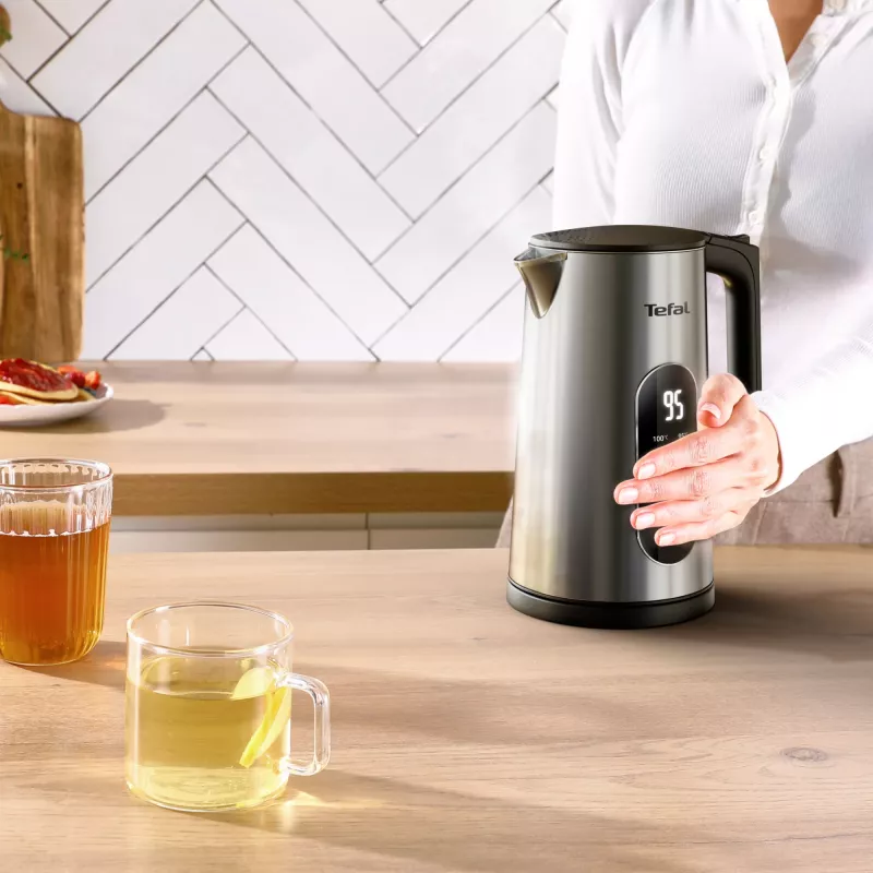Tefal Selection KI871DE0 elektriskā tējkanna 1.7 L 1500 W Melna, Nerūsējošs tērauds