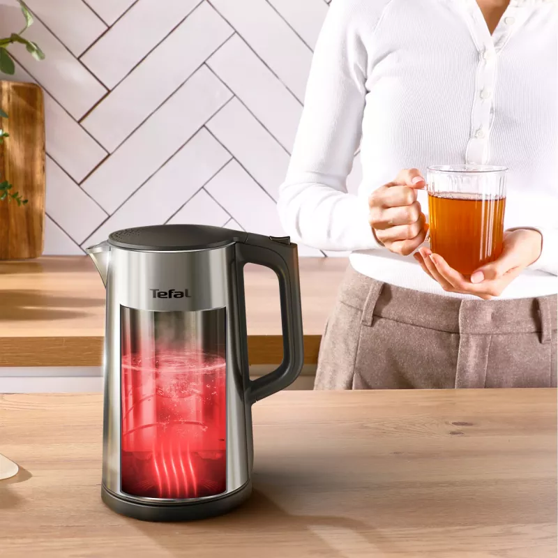 Tefal Selection KI871DE0 elektriskā tējkanna 1.7 L 1500 W Melna, Nerūsējošs tērauds