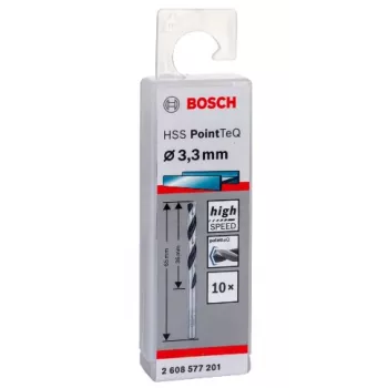 Urbja uzgalis Twist Drill HSS PointTeQ Bosch 3.3mm