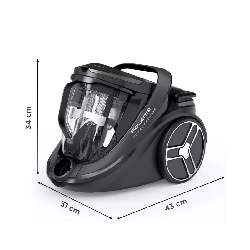 Putekļsūcējs cilindrisks Rowenta Silence Force RO7935 — 500 W, bezmaiss, ciklons, 2.5 L, HEPA, 59 dB