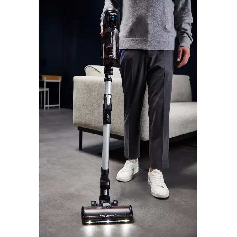 Bezvadu stieņu putekļsūcējs Rowenta X-Force Flex 13.60 RH9A36WV — 60 min darbība, 0,65 L bezmaiss, ciklons, violets