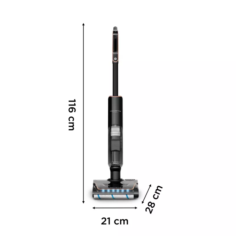 Rowenta X-Clean 7 GZ5736E0 bezvadu slotiņsūcējs/slota, slapjā un sausā tīrīšana, bez maisa, melns