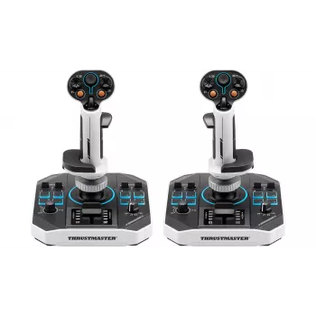 Flightstick Thrustmaster Sol-R 2 HOSAS Space Sim Duo — Vadu USB Type-C, Analogs/Ciparu, Melns/Balts