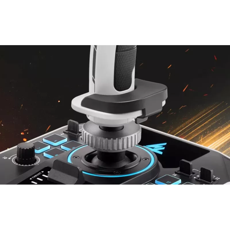 Flightstick Thrustmaster Sol-R 2 HOSAS Space Sim Duo — Vadu USB Type-C, Analogs/Ciparu, Melns/Balts