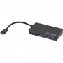 Hypertec 021308-HY USB-C uz 4x USB-A 3.0 centrmezgls, 5000 Mbit/s, melns