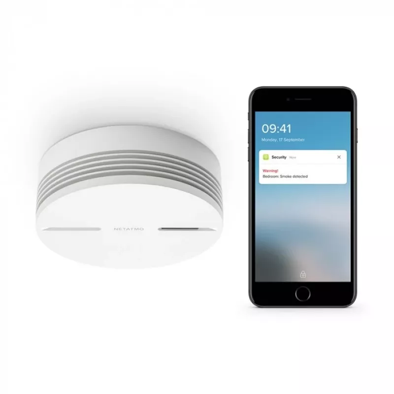 Netatmo NSA-DE viedais dūmu detektors, fotoelektriskais, savstarpēji savienojams, bezvadu