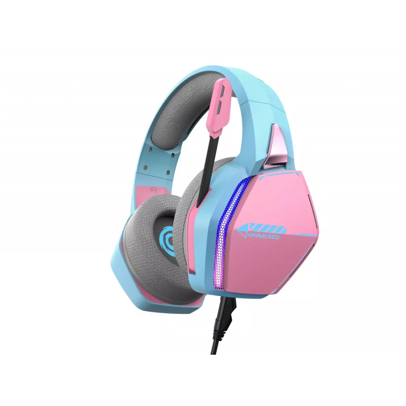 Oniverse Gaming Headset Nebula - Diva Pink (Multiplatform), vadu, spēlēm, 20-20000 Hz, 356 g, austiņas, ciāna, rozā