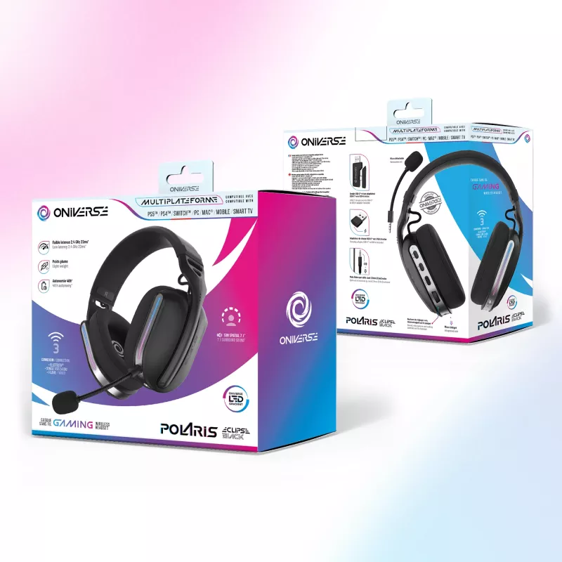 Oniverse Polaris - Eclipse Black bezvadu spēļu austiņas (Multiplatform)