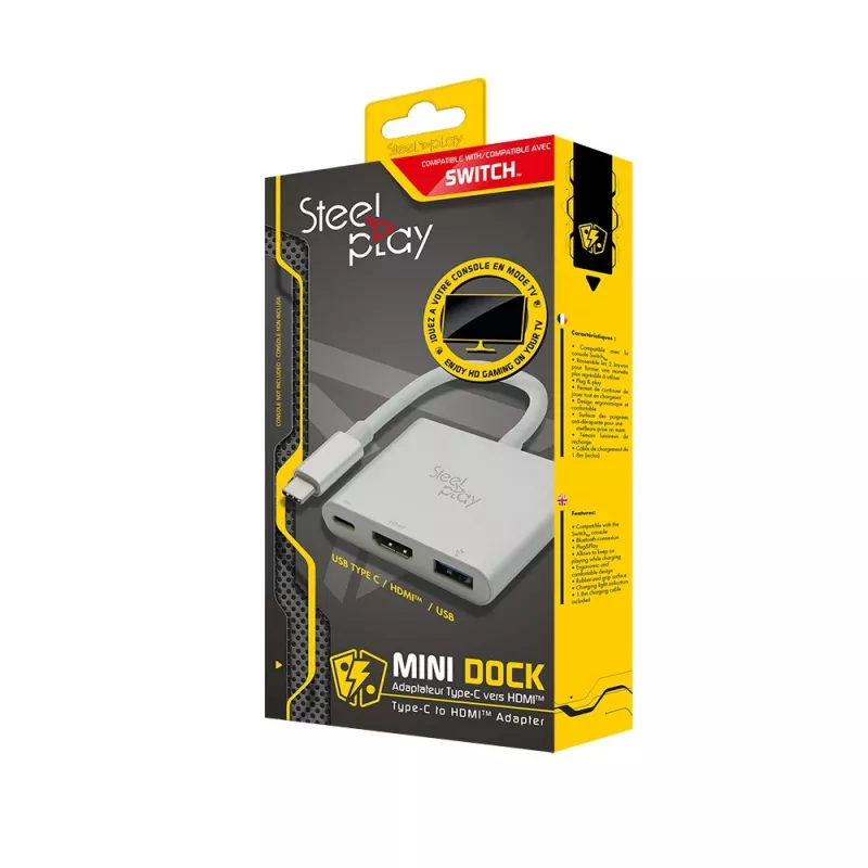 Steelplay Mini Dock - HDMI Adapter (Switch), USB Type-C, HDMI izeja