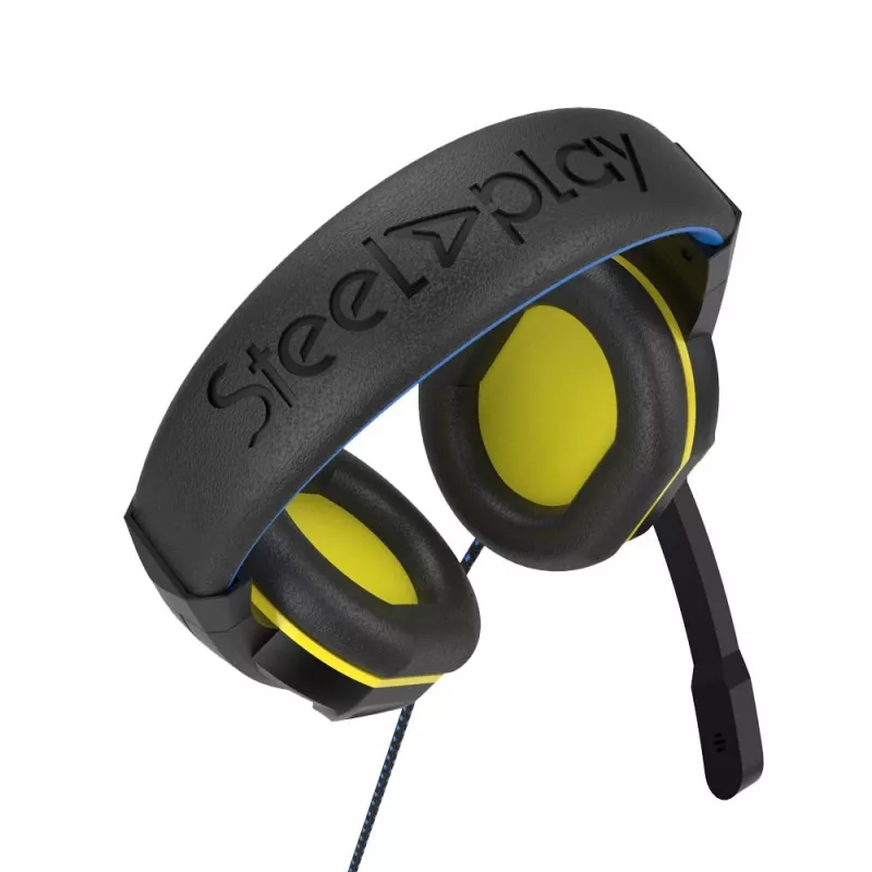 Steelplay HP47 galvas austiņas, vadu, spēlēm, melna, dzeltena
