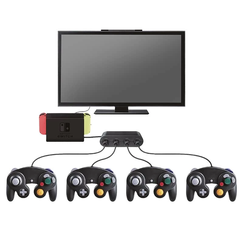 Steelplay Gamecube® Kontrolieru Adapteris (Switch), Nintendo Switch, Adapteris, Melns, USB, Vadu, 1 gab.