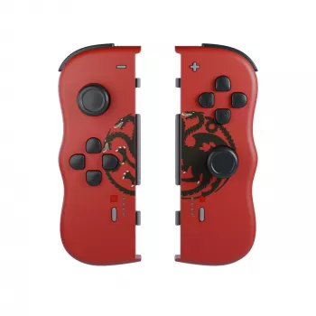 Lexip HBO Game of Thrones Targaryen melns, sarkans Bluetooth spēļu kontrolieris Nintendo Switch, Nintendo Switch OLED