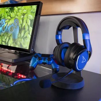 Lexip Metaltech austiņas – bezvadu, zema latentuma, 32h akumulators – kobaltzils