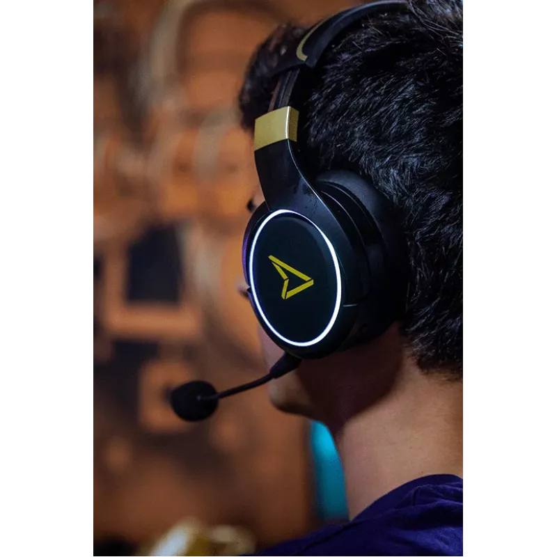 Lexip Metaltech Headset – Bezvadu ar zemu latentumu, 32 h akumulatora darbība – Radiance Gold