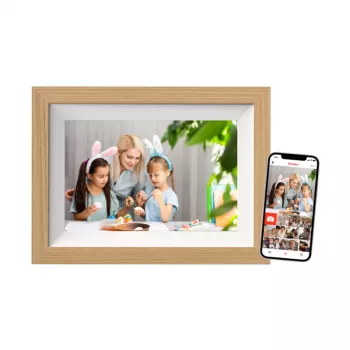 Braun DigiFrame 10W digitālais foto rāmis 10,1 collu skārienekrāns Wi-Fi balts/koks