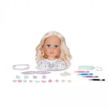 BABY born Styling Head Paint Artist – Frizūru un grima galva lellei, daudzkrāsaina