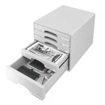 Leitz Drawer cabinet Plus 5-atvilktņu skapis, 5 atvilktnes, Plastmasa, Pelēks, 287 x 363 x 270 mm