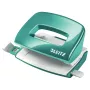 Leitz NeXXt Hole Punch WOW Mini 2 caurumi / 10 lapām, tirkīza/pelēka, plastmasa