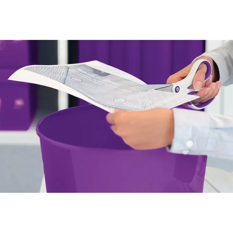 Leitz WOW Titanium biroja šķēres 205 mm, taisns griezums, violeta, balta