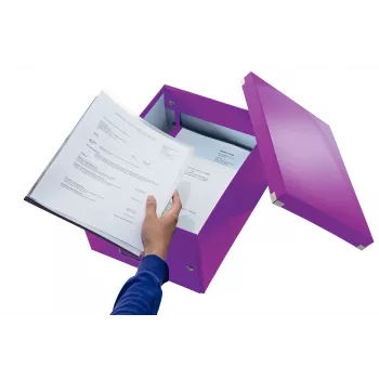 Leitz Click & Store WOW vidēja izmēra uzglabāšanas kaste, violeta, kartons, 16.7 L, 281 mm, 200 mm, 265 x 335 x 188 mm