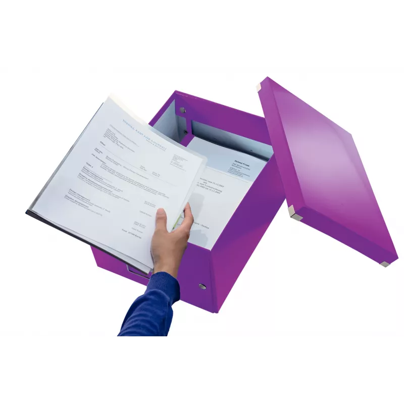 Leitz Click & Store WOW vidēja izmēra uzglabāšanas kaste, violeta, kartons, 16.7 L, 281 mm, 200 mm, 265 x 335 x 188 mm