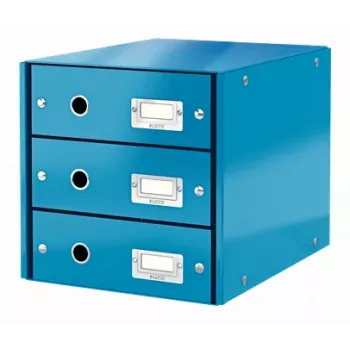 Leitz Click & Store WOW Atvilktņu Skapis (3 atvilktnes), Zils, Kartons, 2.21 kg