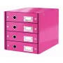 Leitz Click & Store WOW Atvilktņu skapis (4 atvilktnes), Rozā, Kartons, 2.49 kg