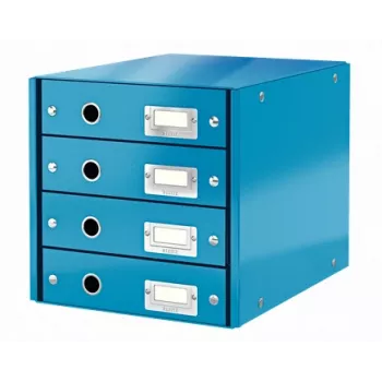 Leitz Click & Store WOW atvilktņu skapis (4 atvilktnes), Zils, Kartons, 2.49 kg