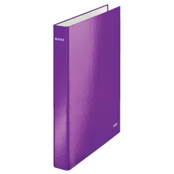 Leitz Ringbinder WOW Laminēts A4+ 4DR/25mm, A4, Kartons, Metālisks, Purpurs, 230 loksnes, 80 g/m², 2.5 cm
