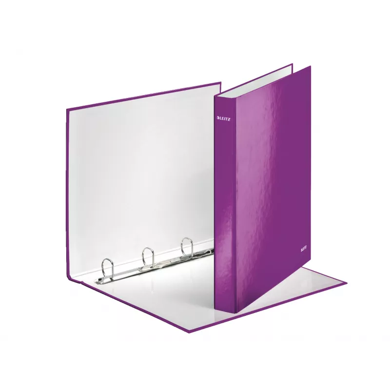 Leitz Ringbinder WOW Laminēts A4+ 4DR/25mm, A4, Kartons, Metālisks, Purpurs, 230 loksnes, 80 g/m², 2.5 cm