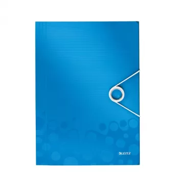 Leitz WOW 3-Atloku Mape PP A4, Zila Metāliskā