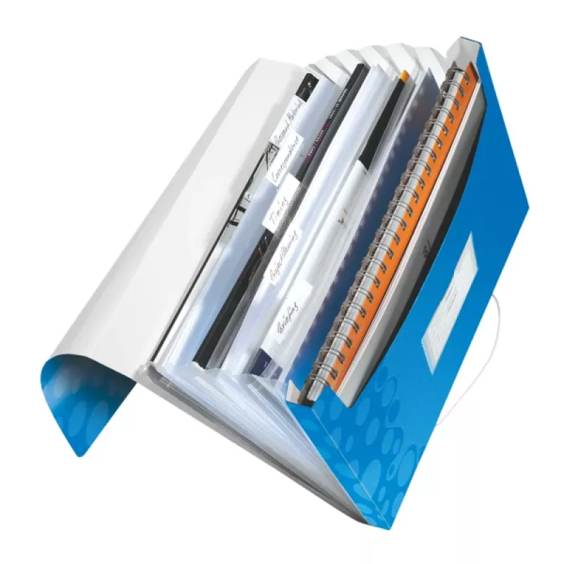 Leitz Project File WOW PP, A4, polipropilēns, zils, 200 loksnēm, 254 mm, 38 mm