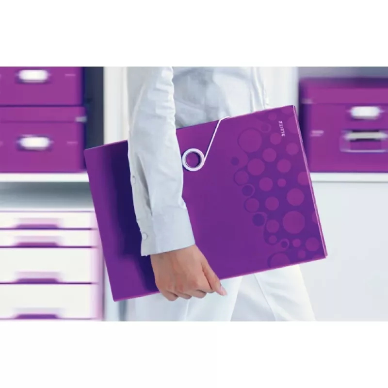 Leitz Project File WOW PP, A4, polipropilēns, violets, 200 loksnes, 254 mm, 38 mm