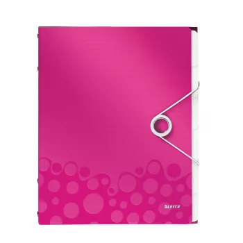 Leitz Dalītāju mape WOW PP 6 starpsienas, A4, Polipropilēns (PP), Metālisks, Rozā, 200 loksnes, 260 mm, 17 mm