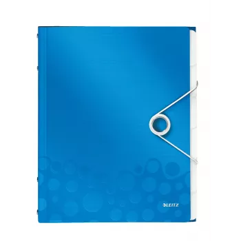 Leitz Divider Book WOW PP 6 dalītāji, A4, polipropilēns, zils/metālisks, 200 loksnes, 260 mm, 17 mm