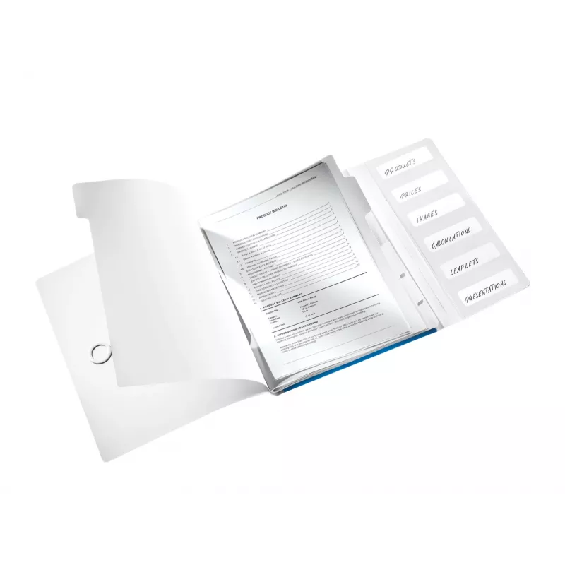 Leitz Divider Book WOW PP 6 dalītāji, A4, polipropilēns, zils/metālisks, 200 loksnes, 260 mm, 17 mm