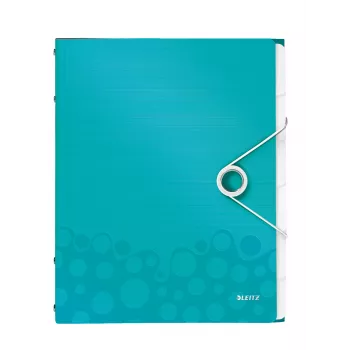 Leitz Divider Book WOW PP 6 dalītājiem, A4, polipropilēns, zils/metālisks, 200 loksnes, 260 mm, 17 mm