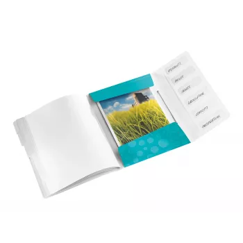 Leitz Divider Book WOW PP 6 dalītājiem, A4, polipropilēns, zils/metālisks, 200 loksnes, 260 mm, 17 mm
